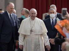 Pope Francis’ general audience in the San Damaso Courtyard of the Apostolic Palace, May 12, 2021.